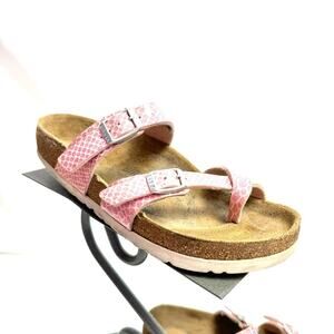 Birkenstock Mayari Pink Snakeskin Sandals Comfort Shoes Size EU 37/ US 6.5